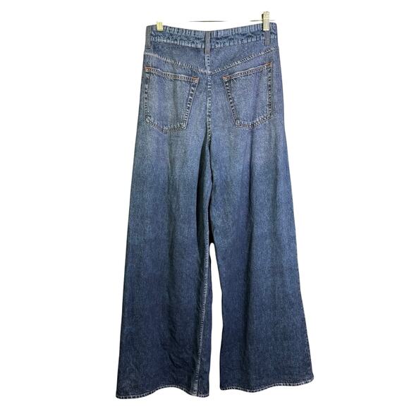 ANOTHERCHILL Jeans Medium Sweatpants Faux Denim Wide Leg Front Zipper & Pockets - Picture 3 of 16